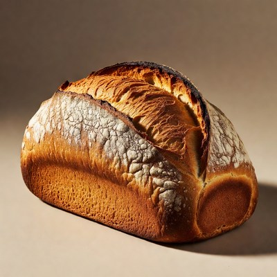 Freshly baked artisan bread loaf