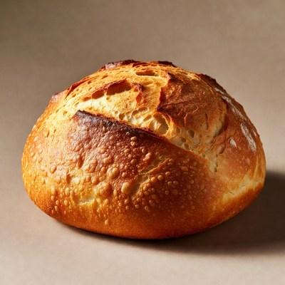 Fresh round artisan bread loaf