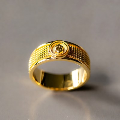 Gold ring with lion emblem