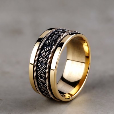 Gold braided wedding ring