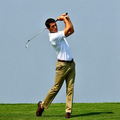 Man swinging golf club