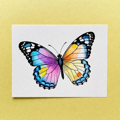 Colorful Watercolor Butterfly Illustration