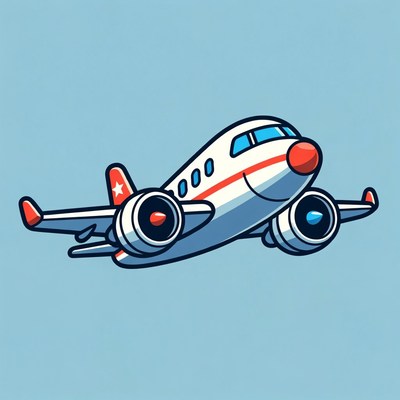 Cartoon Airplane Flying