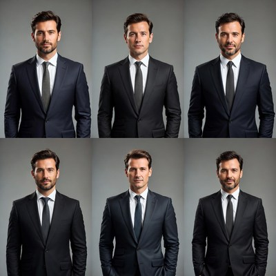 Six Handsome Men in Suits