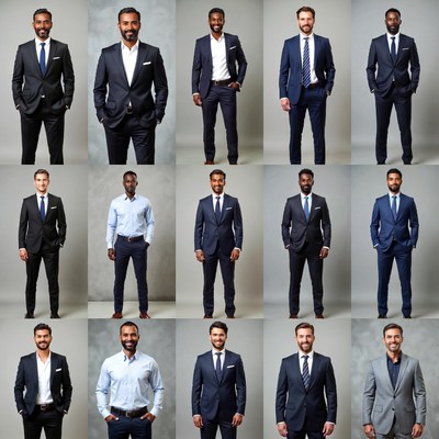 Diverse Men in Suits Posing
