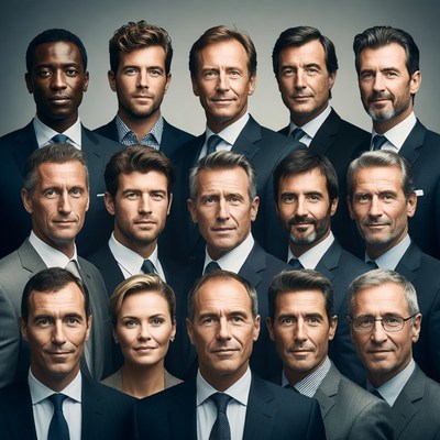 Group of Men and Woman in Suits