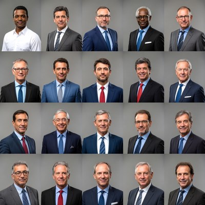 Grid of Professional Businessmen Portraits