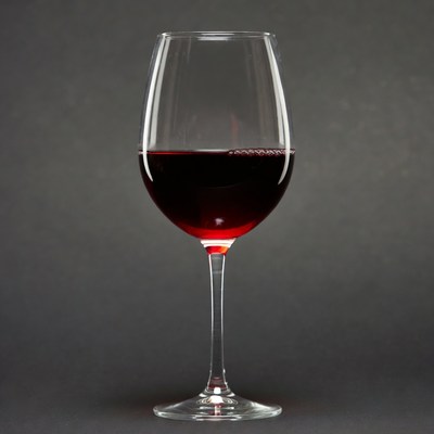 Red Wine Glass on Dark Background
