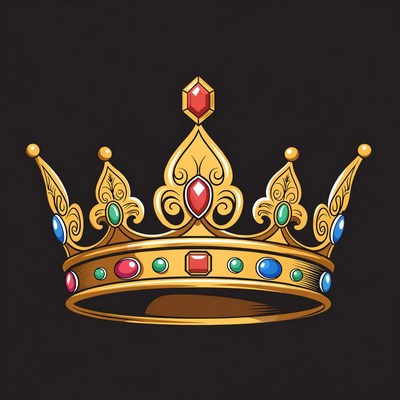 Golden Crown with Colored Gems