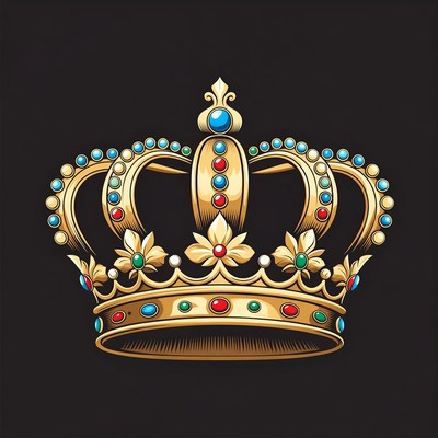 Golden Jeweled Crown Illustration