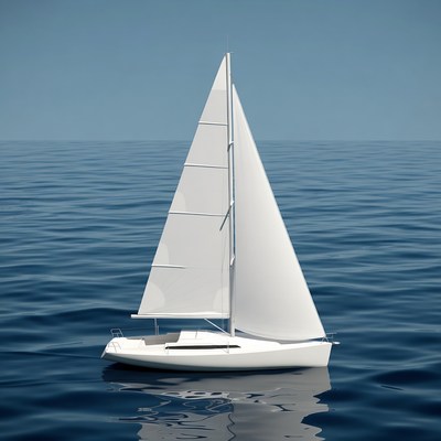 White sailboat on ocean