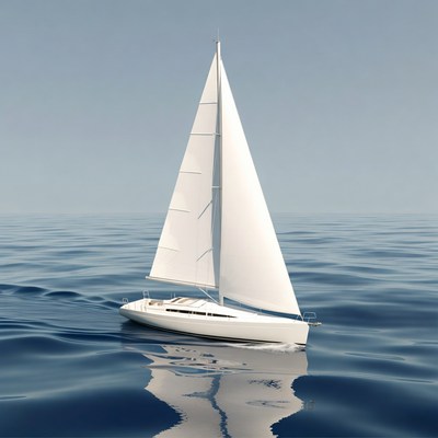 White sailboat on ocean