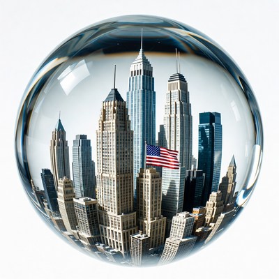 New York Skyline in Glass Sphere