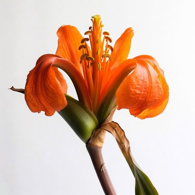 Orange torch ginger flower