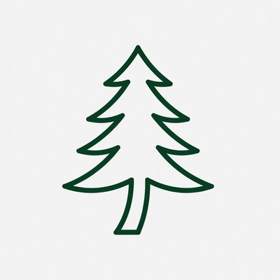 Green Outline Christmas Tree