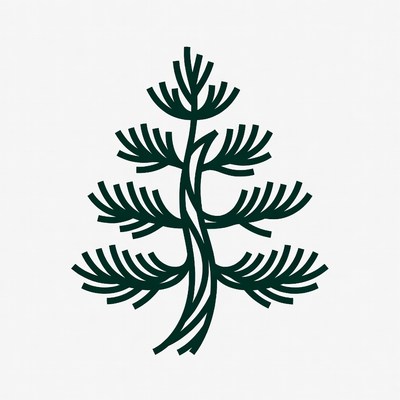 Minimalist Pine Tree Illustration