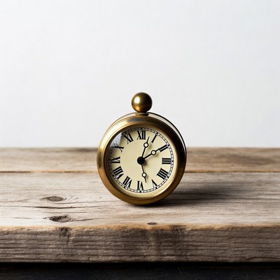 Vintage Gold Pocket Watch on Wood