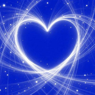 Glowing Blue Heart with Stars