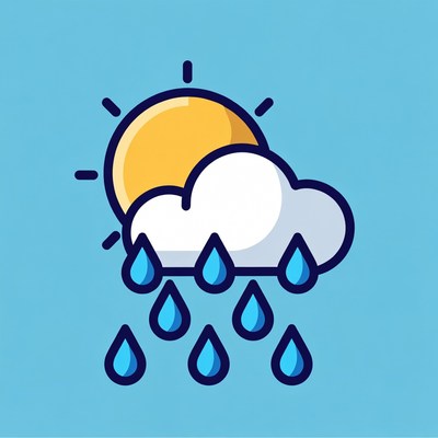 Partly Cloudy Rain Illustration
