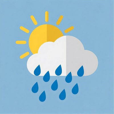 Sun Cloud Rain Icon