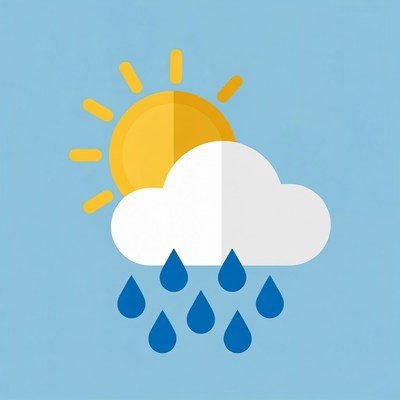 Sun and Rainy Cloud Illustration