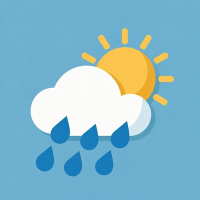 Sun shining through rain clouds