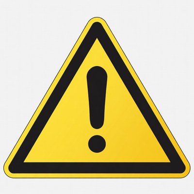 Yellow exclamation mark warning sign