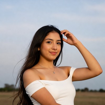 Young Latina woman posing outdoors