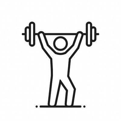 Man lifting barbell illustration