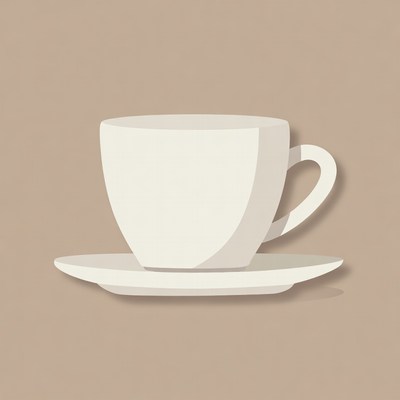 White teacup on saucer