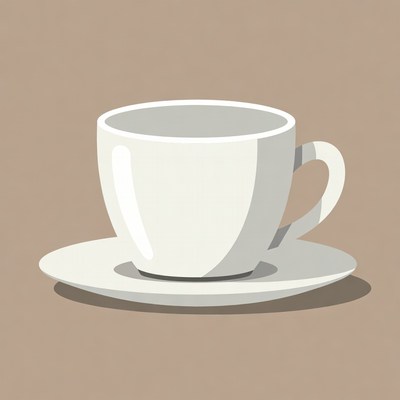 White teacup on saucer