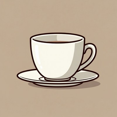 White teacup with saucer