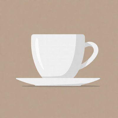 White teacup on saucer