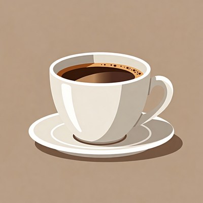 White cup of coffee with saucer