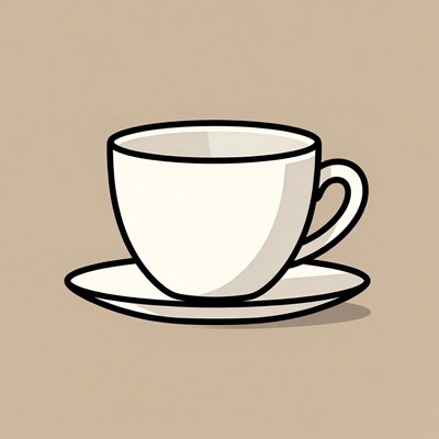 White teacup on saucer