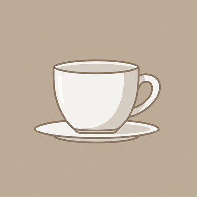 White teacup on saucer