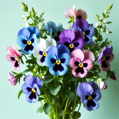 Colorful Pansy Flowers Bouquet