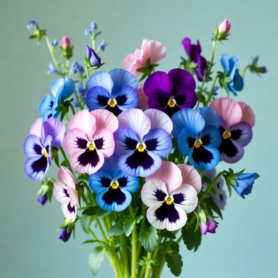 Colorful Pansy Flowers Bouquet