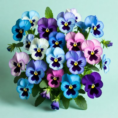 Colorful Pansy Flowers Bouquet