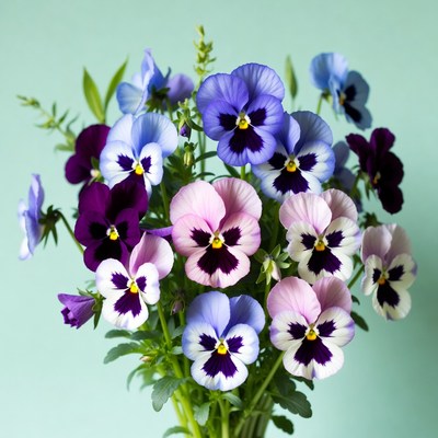 Colorful Pansy Flowers Bouquet