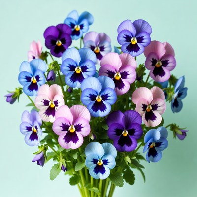 Colorful Pansy Flowers Bouquet
