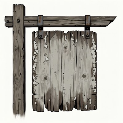 Old Wooden Blank Sign