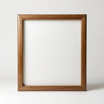Wooden Frame with Blank White Canvas