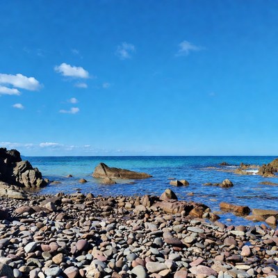 Rocky Beach with Turquoise Ocean