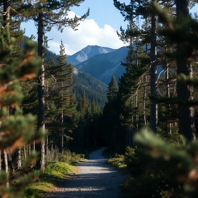 Forest Path Through Pine Mountains