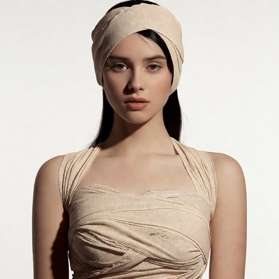 Woman in mummy bandages