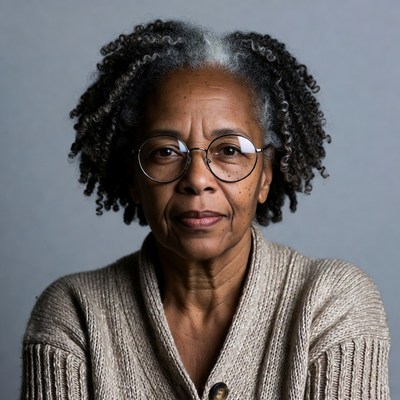 Elderly African-American woman in glasses