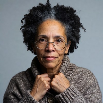 Elderly African-American woman in glasses