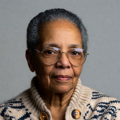 Elderly African-American woman in glasses