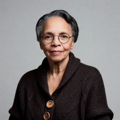 Elderly African-American woman in glasses